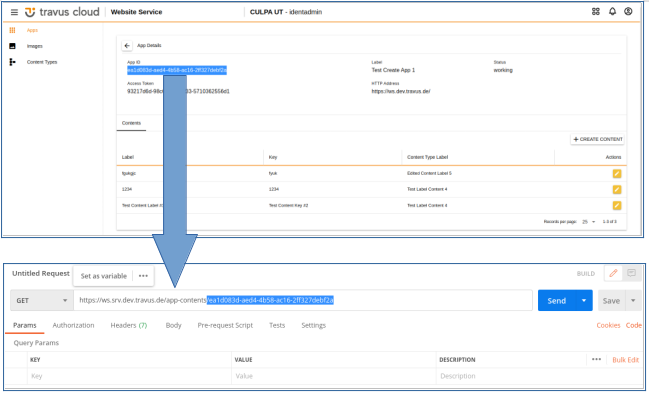 Paste App ID in request URL field
