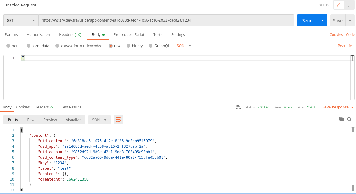 Click send button and get last content-type in app