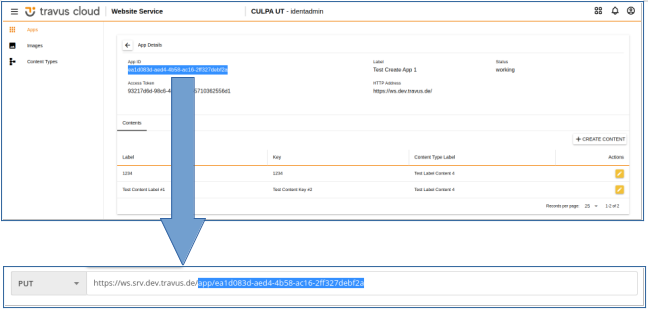 Paste App ID in request URL field